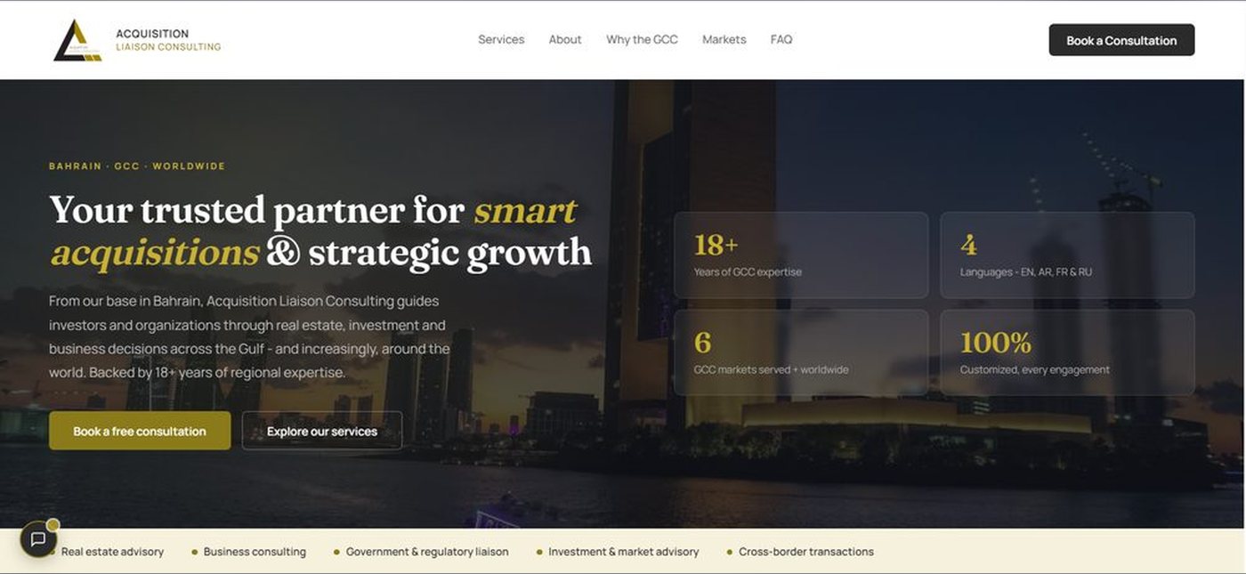 Acquisition Liaison Consulting website