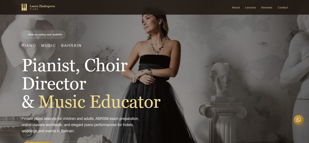 Laura Zhakupova pianist and educator website